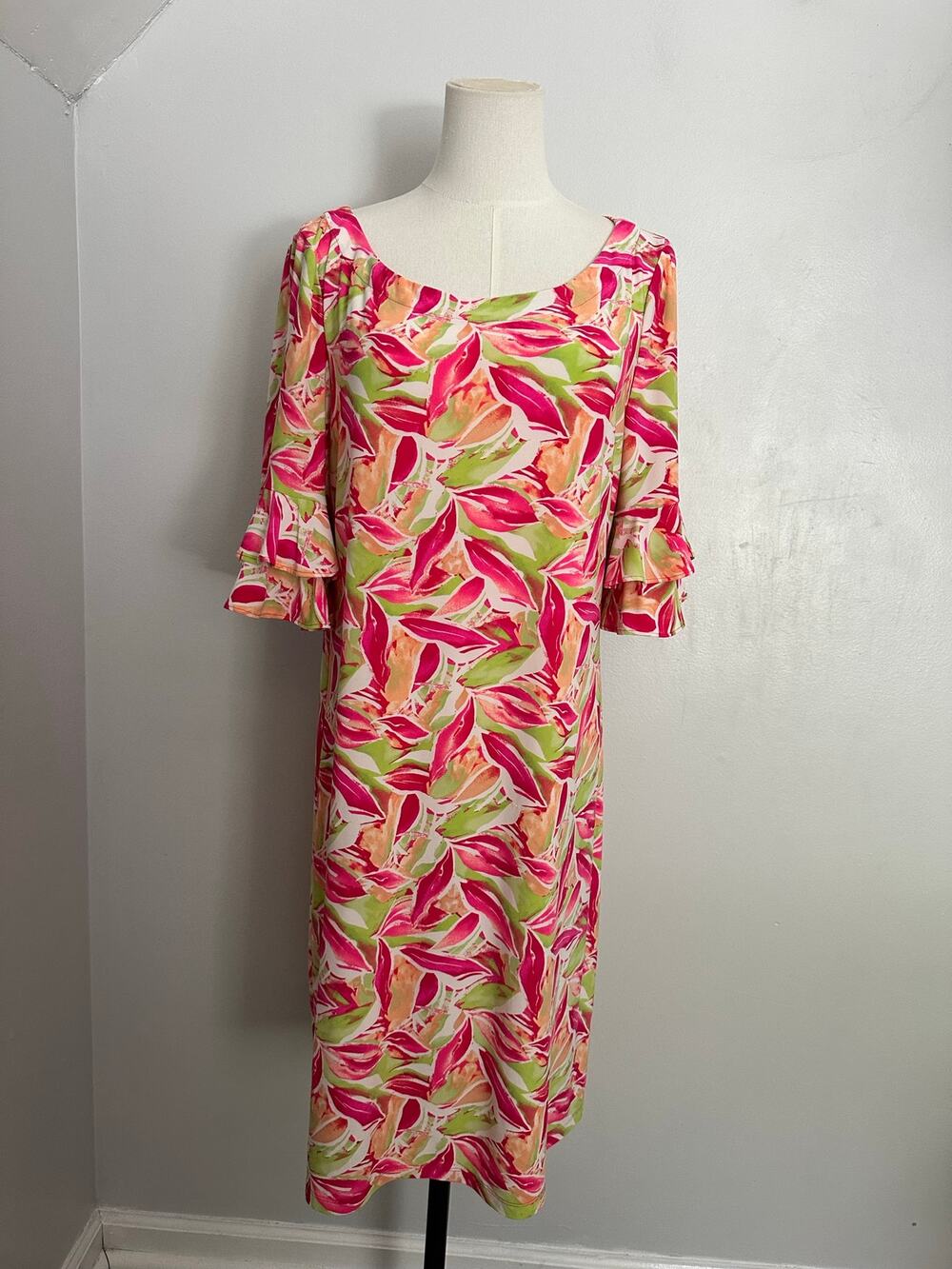 Pappagallo Tropical Resort Dress | Preppy Palm Beach Chic SZ L